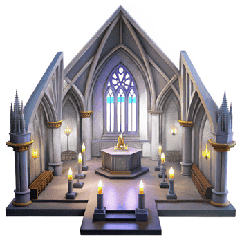 3D Gothic Chapel Render png