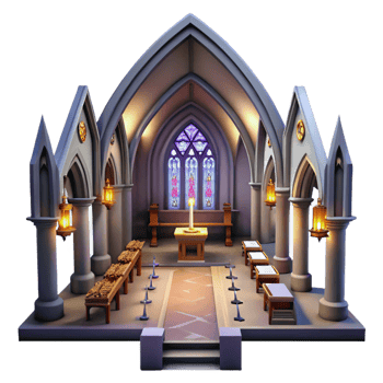 3D Model of a Gothic Chapel png