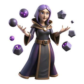 3D Render Female Mage with Magic png