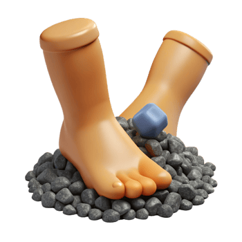 3D Render Feet on Pebbles png