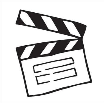 Illustration of a clapperboard in doodle style vector