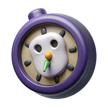 3D Cartoon Clock Illustration png