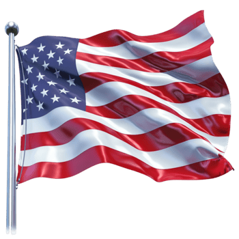 American flag waving proudly in the wind looks patriotic and strong png