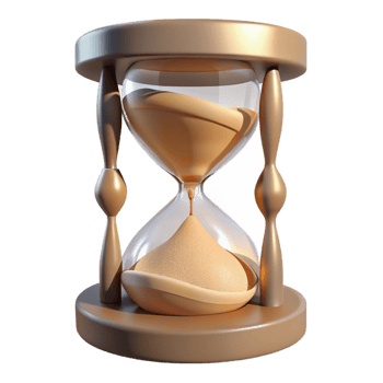 wonderful vintage 3D Hourglass Sand Timer Illustration premium png
