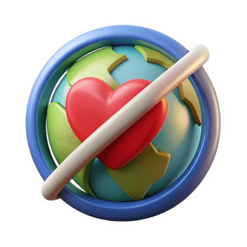 3D Render Earth Heart Global Love png