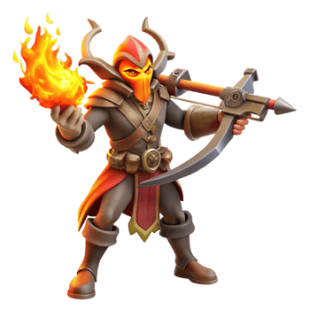 stunning traditional Fantasy Fire Mage 3D Render detailed png
