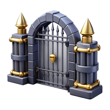 extraordinary artistic 3D Render Elegant Gate Illustration high resolution png