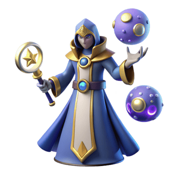 beautiful creative 3D Render of a Fantasy Wizard exclusive png