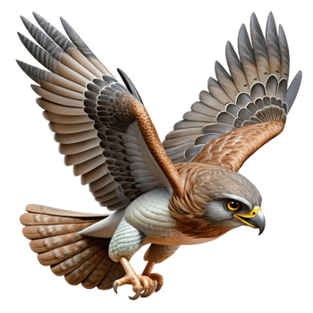serene vintage Majestic Hawk Illustration 4K png