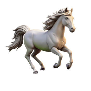 stunning classic Galloping Horse 3D Render original png
