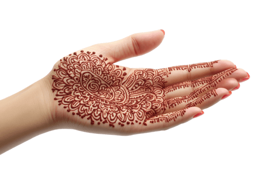 Traditional henna application cultural celebration hand design png