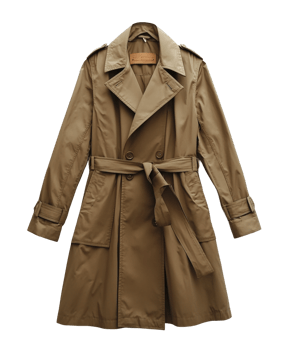 Stylish trench coat display fashion showcase studio environment png