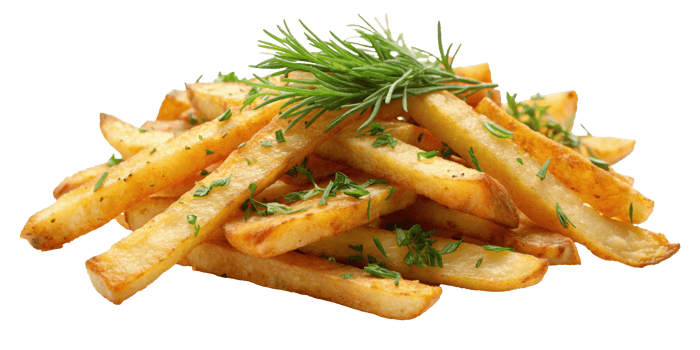 Crispy french fries with herbs kitchen food bright png