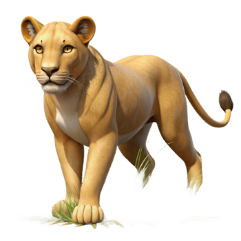 impressive creative 3D Lioness in Grassland detailed png