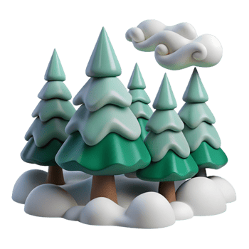 Winter Wonderland 3D Illustration png