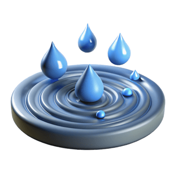 3D Water Droplets Illustration png