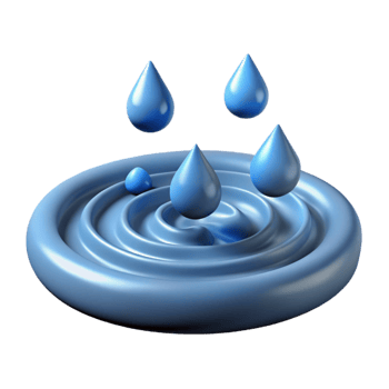 3D Water Droplets Splash Illustration png