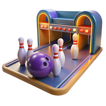 stunning contemporary 3D Bowling Alley Illustration 4K png