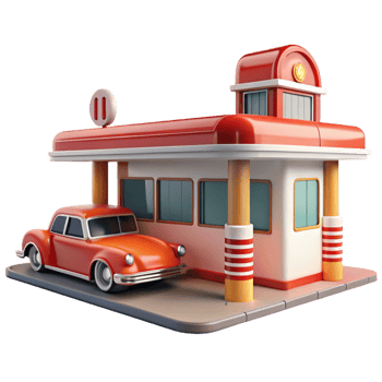 magnificent rustic Retro Diner 3D Render Classic Car authentic png