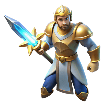 beautiful classic 3D Render Golden Knight Illustration original png