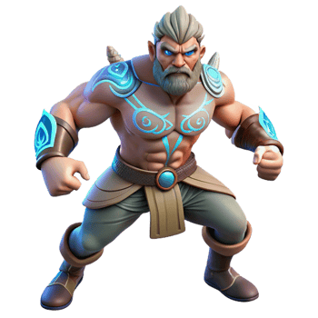 elegant classic Powerful 3D Barbarian Warrior Illustration high quality png