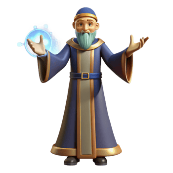 wonderful traditional Wise Wizard 3D Render 4K png