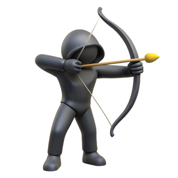 3D Archer Illustration Aiming for Success png