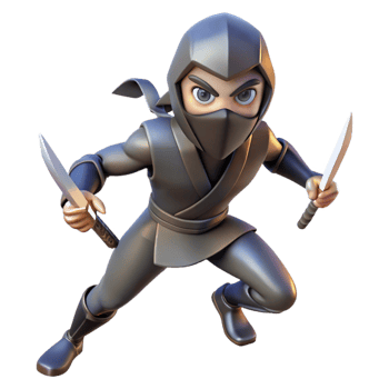 beautiful vintage 3D Ninja Cartoon Illustration authentic png