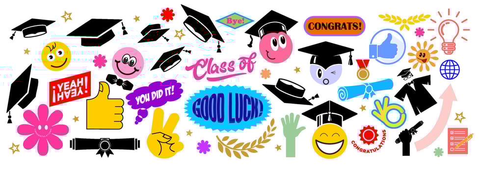 graduate label shape set vector
