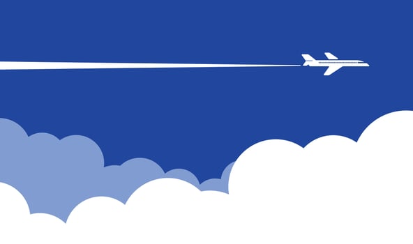 plane in blue sky vector
