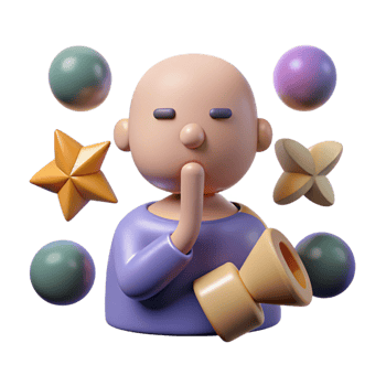 serene traditional 3D Render Peaceful Monk Illustration detailed png