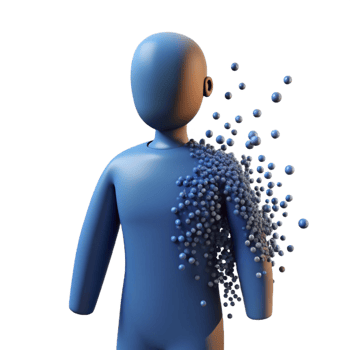 3D Illustration of Disintegrating Figure png