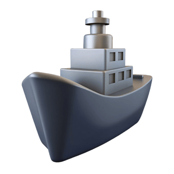 3D Model of a Cargo Ship png