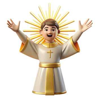 Joyful 3D Boy Religious Illustration png