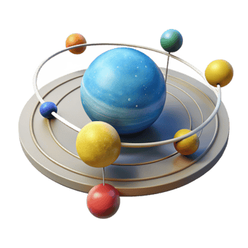 stunning classic 3D Planetary System Illustration exclusive png