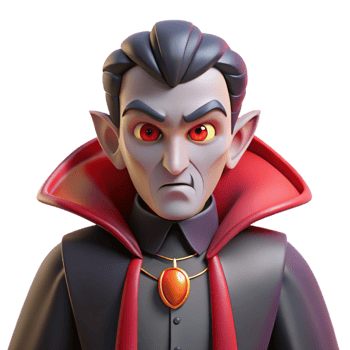 impressive creative 3D Cartoon Vampire Illustration high quality png