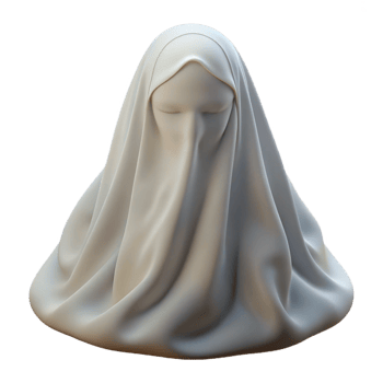 3D Render of Veiled Woman, Abstract Figure png