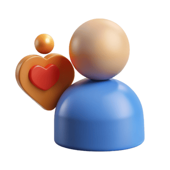 3D Illustration User Icon with Heart png