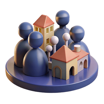 3D Illustration Community Neighborhood png