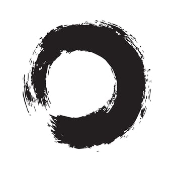 Handcrafted Enso Ink Circle vector