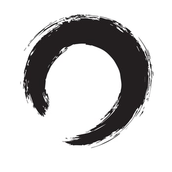 Sumi-e Enso Circle Brush Stroke vector