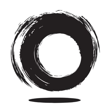 Soft Ink Enso Circle Art vector