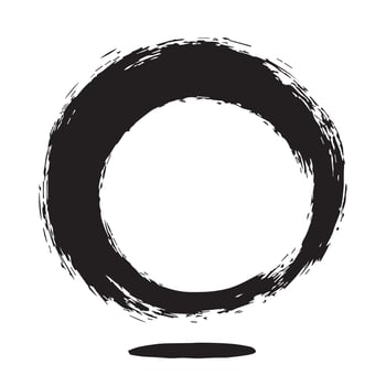 Messy Ink Enso Brush Stroke vector