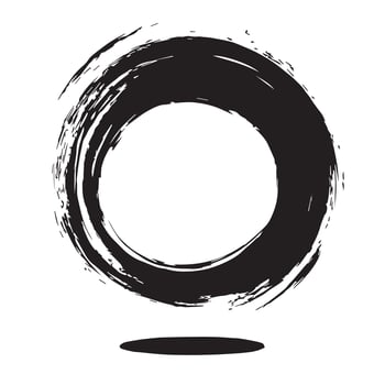 Hand-Drawn Enso Brush Stroke vector