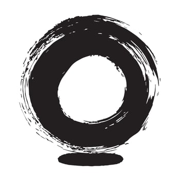 Grunge Style Enso Brush vector