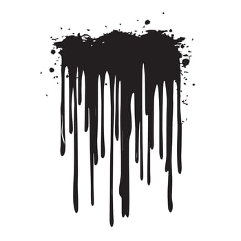 Ink Spill Black Dripping Design with a Smudged Appearance vector
