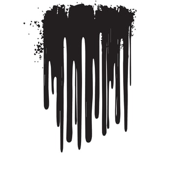 Ink Dripped Black Abstract Pattern with a Grunge Look vector