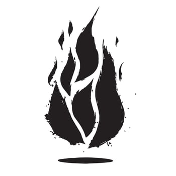 Abstract Heat Black Flame with a Distressed Style vector