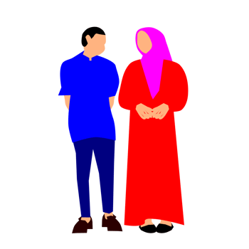 A man and woman standing next to each other png