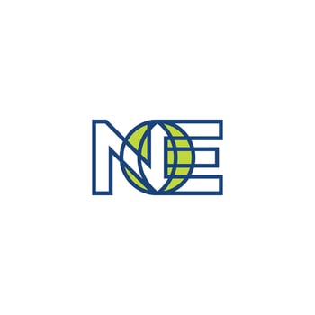 Minimalist EN NE Earth Typography Logo Design vector